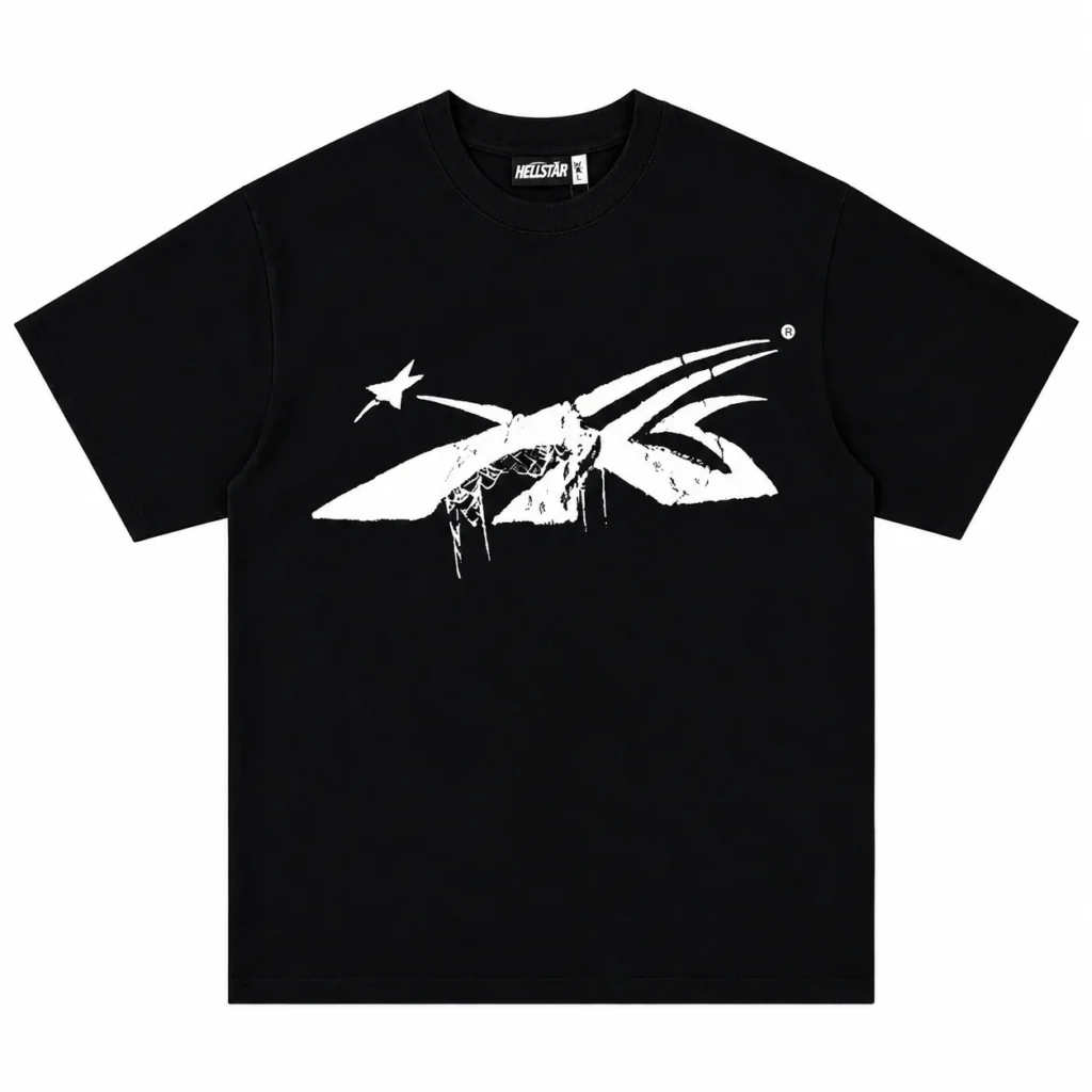 Hellstar Abstract Star Flame T-Shirt Black