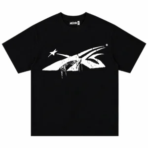 Hellstar Abstract Star Flame T-Shirt Black