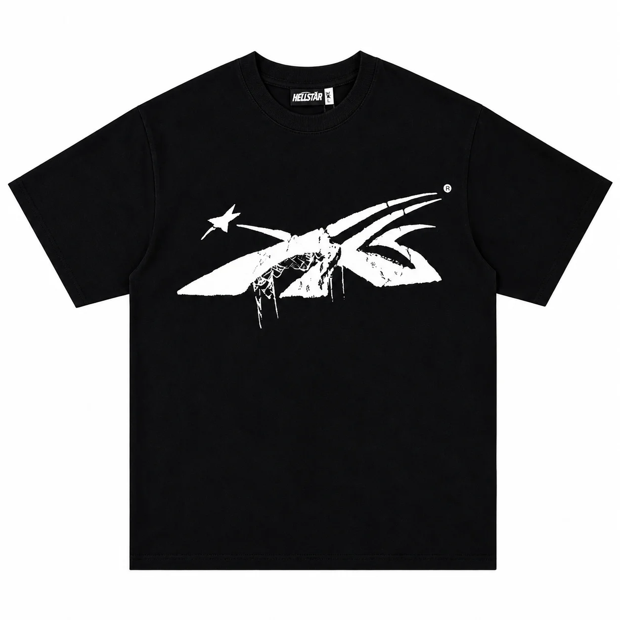 Hellstar Abstract Star Flame T-Shirt Black