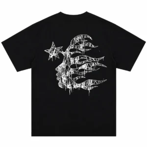 Hellstar Abstract Star Flame T-Shirt Black