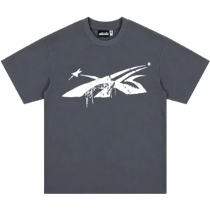 Hellstar Abstract Star Flame T-Shirt Grey