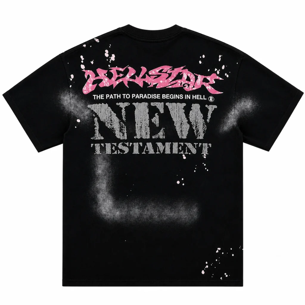 Hellstar New Testament Face T-Shirt Black Fade