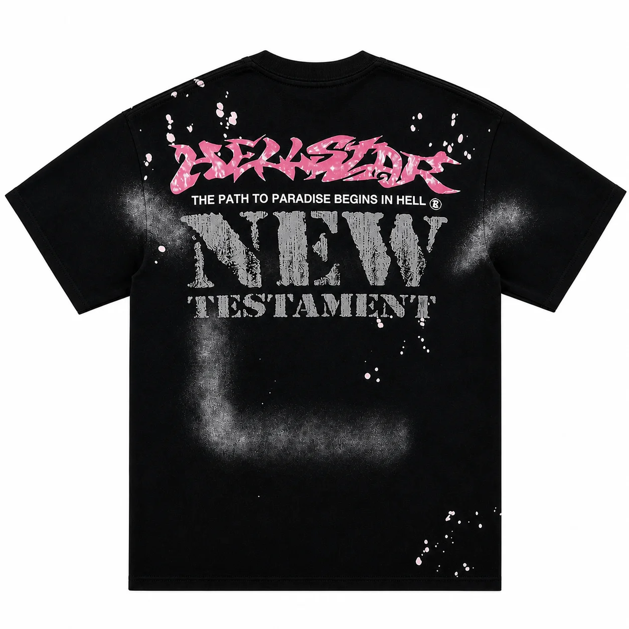 Hellstar New Testament Face T-Shirt Black Fade