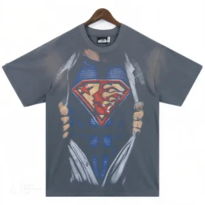 Hellstar Super Flame Chest T-Shirt Grey