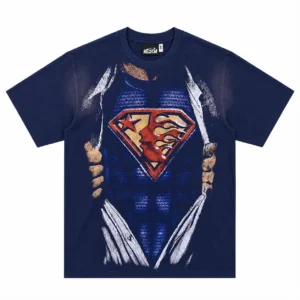 Hellstar Super Flame Chest T-Shirt Navy