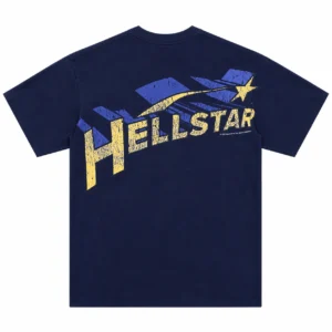 Hellstar Super Flame Chest T-Shirt Navy