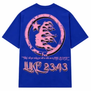 Hellstar Luke 23:43 T-Shirt Blue