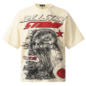 Hellstar Studio Graphic T-Shirt Beige