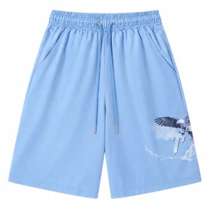 Trapstar Flying Bird Satin Shorts Sky Blue