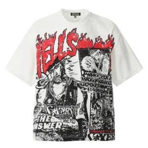 Hellstar Flames Graphic T-Shirt White