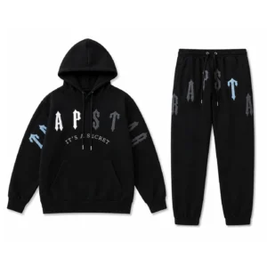 Trapstar Irongate Arch Chenille 2.0 Hooded Tracksuit Black