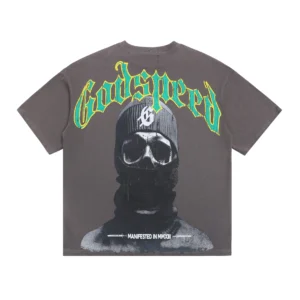 Godspeed Masked Skull T-Shirt Grey