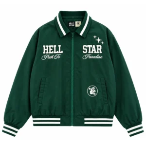 Hellstar Path To Paradise Varsity Jacket Green