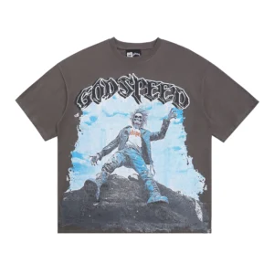 Godspeed Falling Skeleton T-Shirt Grey