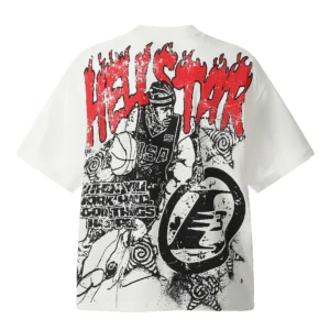 Hellstar Flames Graphic T-Shirt White