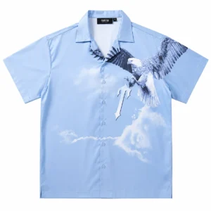 Trapstar Flying Bird Satin Shirt Sky Blue