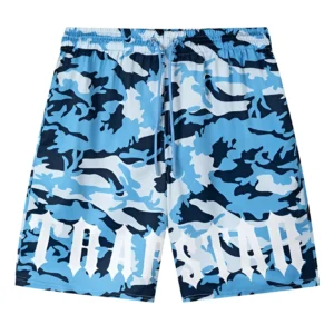Trapstar Camo Shorts Blue