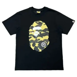 BAPE 1st Camo Big Ape Head Tee Yellow Camo Black