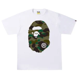 BAPE 1st Camo Big Ape Head Tee Green Camo White