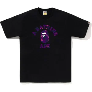 BAPE Color Camo College Tee Purple Camo Black