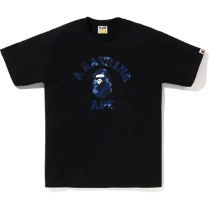 BAPE Color Camo College Tee Blue Camo Black