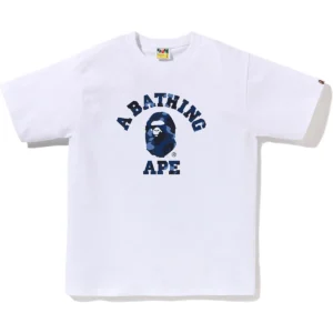 BAPE Color Camo College Tee Blue Camo White
