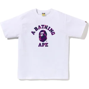 BAPE Color Camo College Tee Purple Camo White