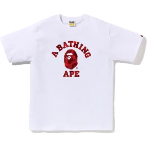 BAPE Color Camo College Tee Red Camo White