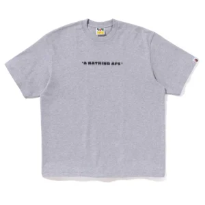 BAPE Pixal Logo Relaxed Fit Tee Grey