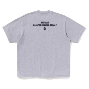 BAPE Pixal Logo Relaxed Fit Tee Grey