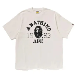 BAPE Vintage Ape Head College Tee White