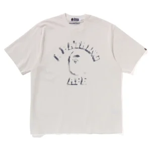 BAPE Garment Dye Spray Print Tee White