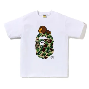 BAPE Green Baby Milo ABC Camo Ape Head Tee White