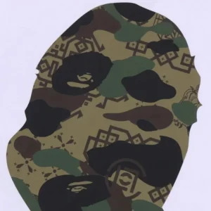 BAPE Green ABC Camo Ape Head Tee White