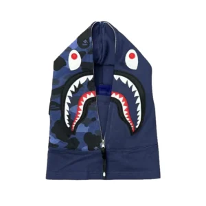 Bape Color Camo Shark Face Mask Navy