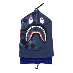 Bape Color Camo Shark Face Mask Navy