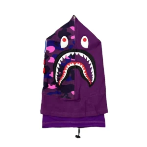 Bape Color Camo Shark Face Mask Purple