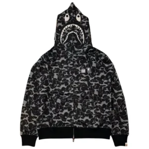 Bape x Dover Street Market City Camo Shark Full Zip Hoodie Black