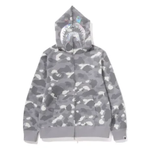 Bape City Camo Shark Full Zip Hoodie Grey