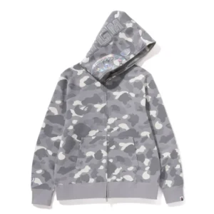 Bape City Camo Shark Full Zip Hoodie Grey
