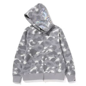 Bape City Camo Shark Full Zip Hoodie Grey