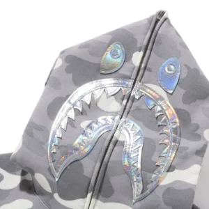 Bape City Camo Shark Full Zip Hoodie Grey