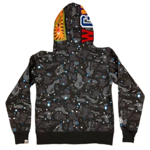 Bape Space Camo Shark Full Zip Hoodie Black