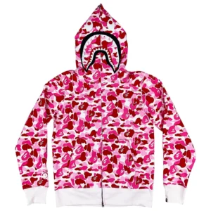 Bape Color Camo Shark Full Zip Hoodie Pink
