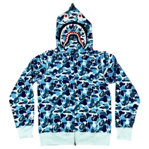 Bape Color Camo Shark Full Zip Hoodie Blue