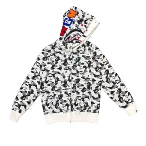 Bape ABC Camo Shark Full Zip Hoodie Grey