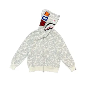 Bape ABC Camo Shark Full Zip Hoodie White