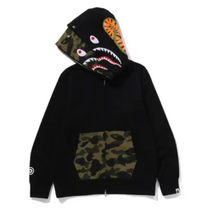 Bape 1st Camo Shark Full Zip Hoodie Black