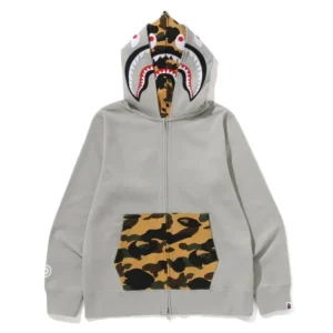 Bape 1st Camo Shark Full Zip Hoodie Grey