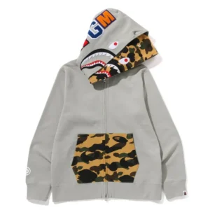 Bape 1st Camo Shark Full Zip Hoodie Grey